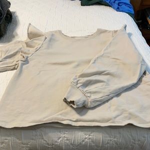 Ruffle sleeve sweatshirt